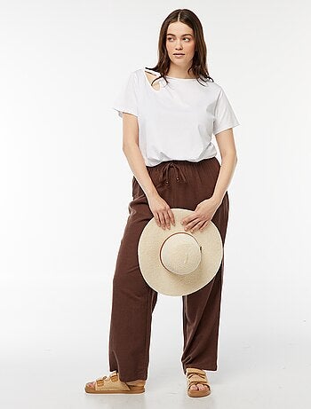 T-shirt uni avec fente ajourée avec effet twxité