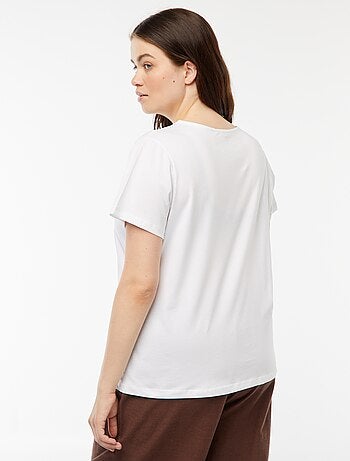 T-shirt uni avec fente ajourée avec effet twxité