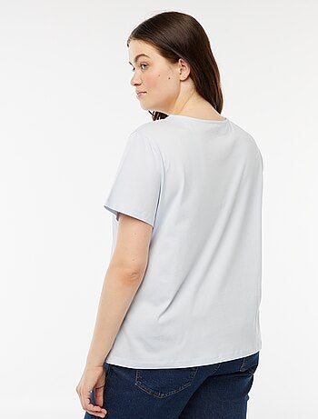 T-shirt uni avec fente ajourée avec effet twxité