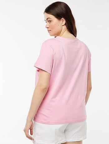 T-shirt uni avec fente ajourée avec effet twxité