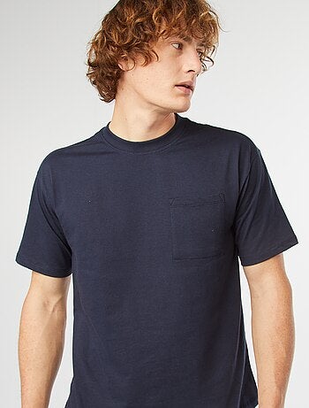 T-shirt uni avec poche poitrine