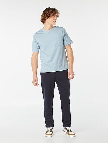 T-shirt uni avec poche poitrine