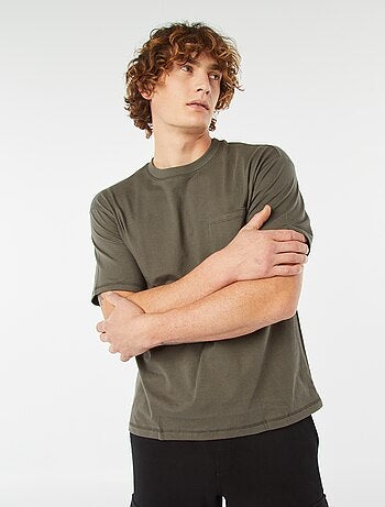 T-shirt uni avec poche poitrine
