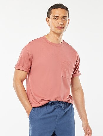 T-shirt uni avec poche poitrine