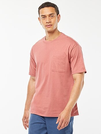 T-shirt uni avec poche poitrine