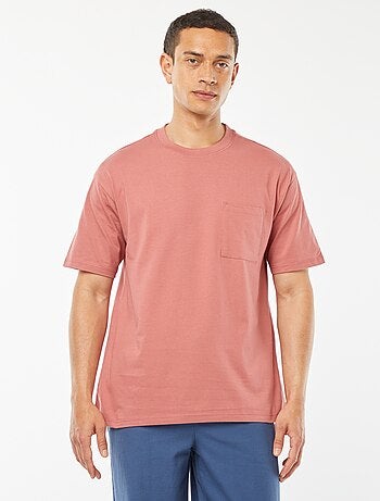 T-shirt uni avec poche poitrine