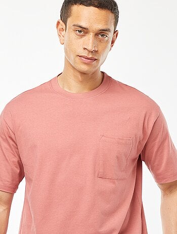 T-shirt uni avec poche poitrine