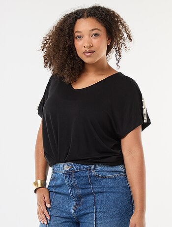 T-shirt 'Vero Moda' col V avec sequins