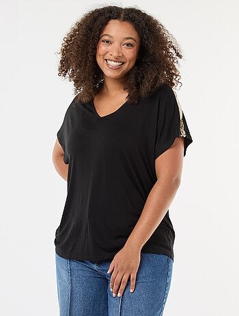 T-shirt 'Vero Moda' col V avec sequins