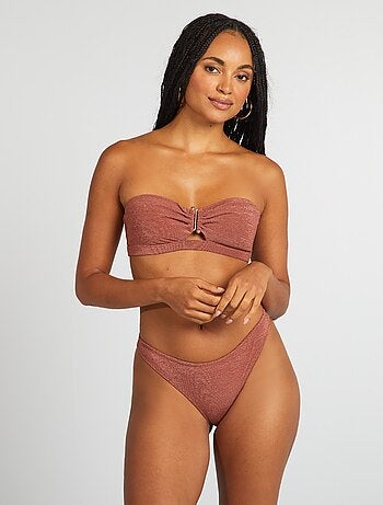 Tanga de bain maille texturée