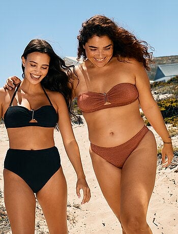 Tanga de bain maille texturée