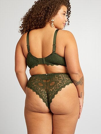 Tanga en dentelle et en microfibre