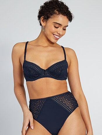 Tanga taille haute en dentelle