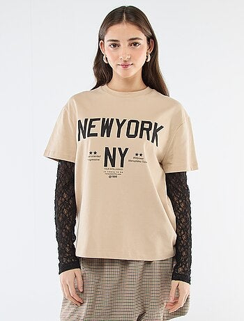 Tee-shirt 2-en-1 avec dentelle