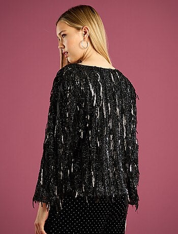 Tee-shirt à franges et sequins