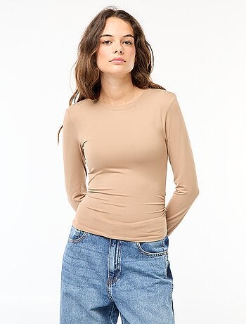 Tee-shirt cropped avec effet froissé