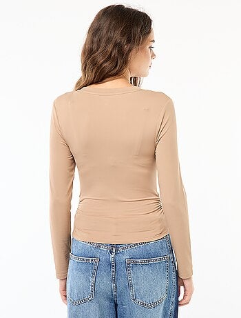 Tee-shirt cropped avec effet froissé