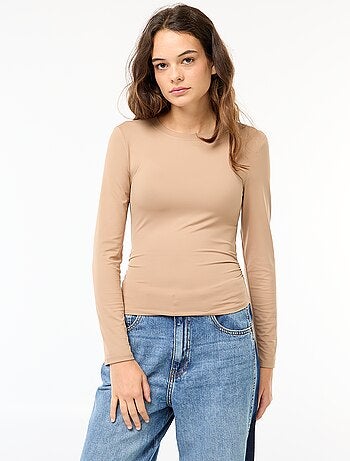 Tee-shirt cropped avec effet froissé