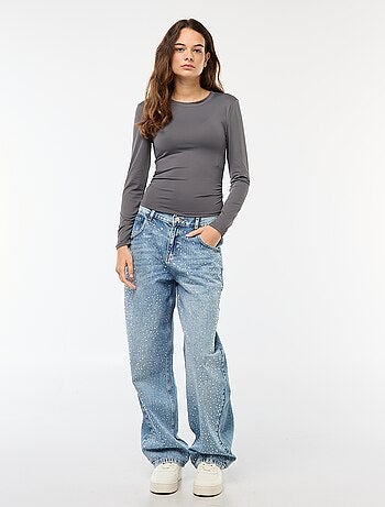 Tee-shirt cropped avec effet froissé