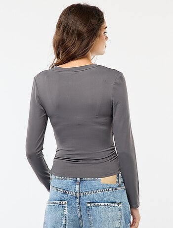 Tee-shirt cropped avec effet froissé