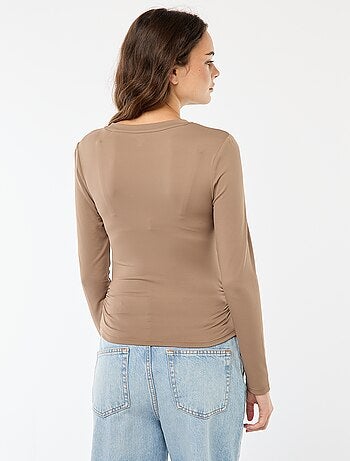Tee-shirt cropped avec effet froissé