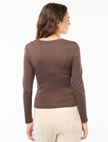 Tee-shirt cropped avec effet froissé