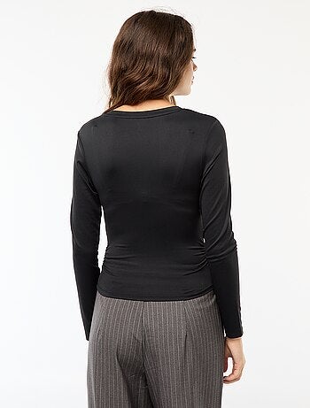 Tee-shirt cropped avec effet froissé