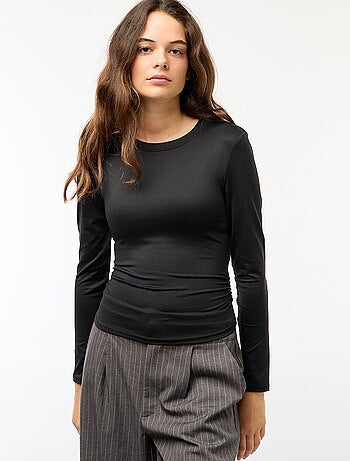 Tee-shirt cropped avec effet froissé