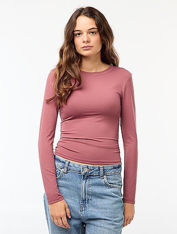 Tee-shirt cropped avec effet froissé