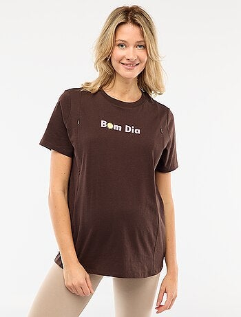 Tee-shirt d'allaitement imprimé à manches courtes