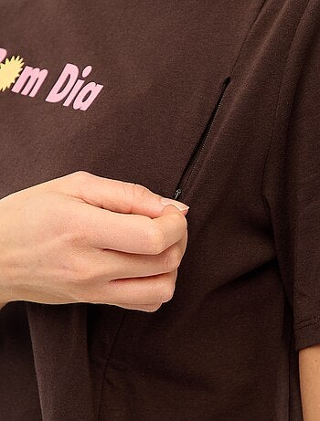 Tee-shirt d'allaitement imprimé à manches courtes