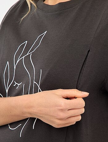 Tee-shirt d'allaitement imprimé à manches courtes