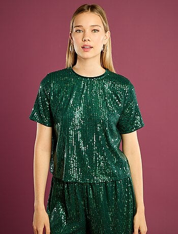 Tee-shirt de fêtes à sequins