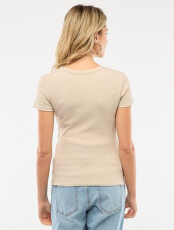 Tee-shirt de maternité côtelé