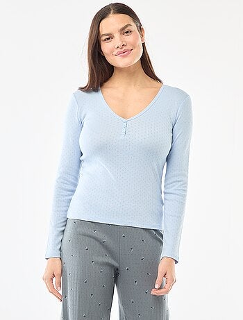 Tee-shirt de pyjama en maille pointelle