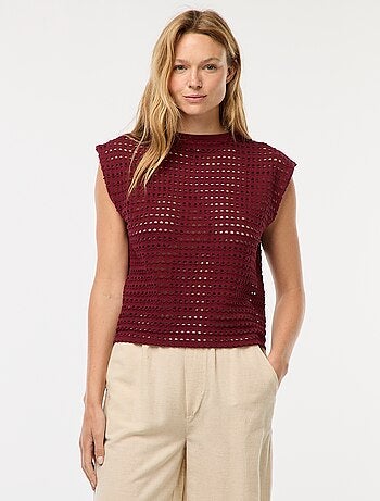 Tee-shirt débardeur en crochet ajouré
