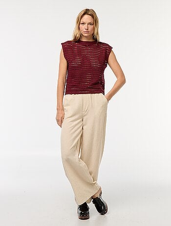 Tee-shirt débardeur en crochet ajouré