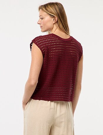 Tee-shirt débardeur en crochet ajouré