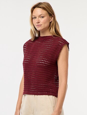Tee-shirt débardeur en crochet ajouré