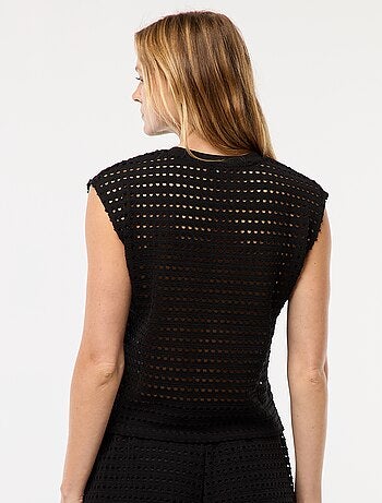 Tee-shirt débardeur en crochet ajouré