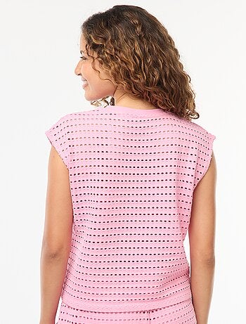 Tee-shirt débardeur en crochet ajouré