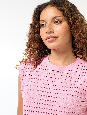 Tee-shirt débardeur en crochet ajouré