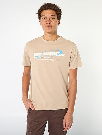 Tee-shirt en coton imprimé à manches courtes