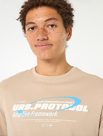 Tee-shirt en coton imprimé à manches courtes