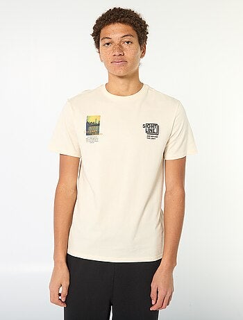 Tee-shirt en coton imprimé à manches courtes