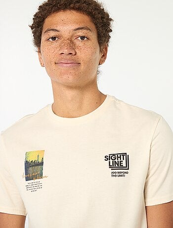 Tee-shirt en coton imprimé à manches courtes