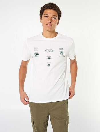 Tee-shirt en coton imprimé à manches courtes