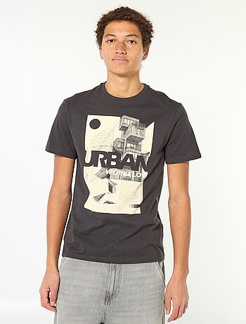 Tee-shirt en coton imprimé à manches courtes