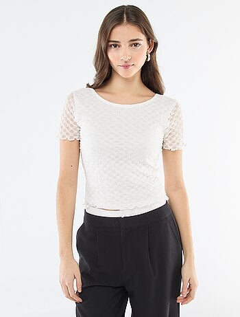 Tee-shirt en dentelle avec dos échancré