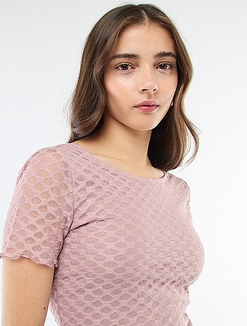 Tee-shirt en dentelle avec dos échancré